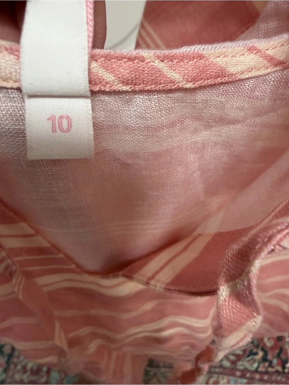 Zimmerman Kids Hooded Poncho Top in Dusty Pink Stripe 10